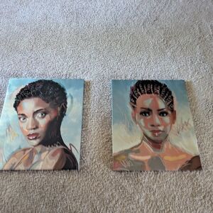 Set of 2 canvas wall art Black Woman 24' X 20'
